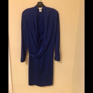 Silk Diane von Frustenberg cobalt blue dress
